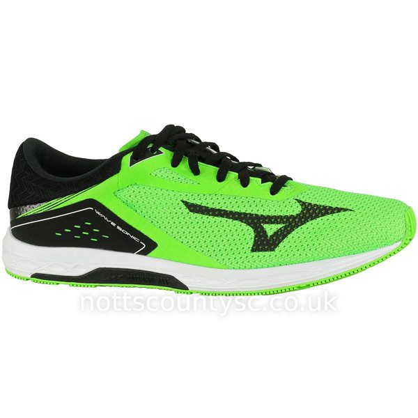 Universal Wave Sonic Neon Green Mizuno Men's Running Black